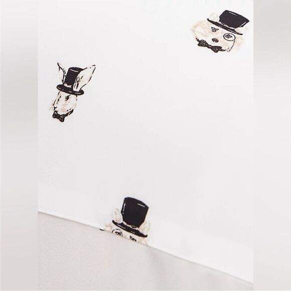 Torrid White Fox Rabbit Button Closure Semi Sheer Shirt - Picture 2 of 13